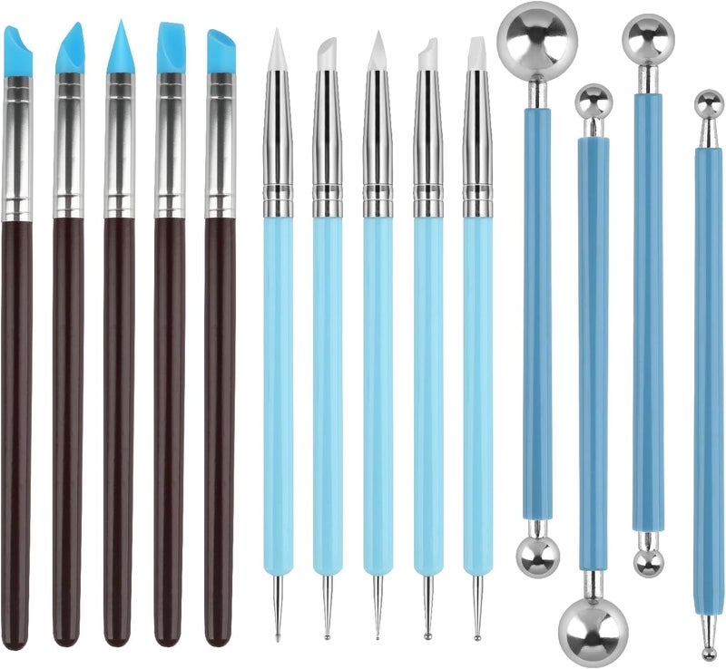 rolyta 14-Piece Polymer Clay Tool Set, Silicone Tip and Ball Stylus Tools for Modeling, Sculpting, and Art Crafting - Image 1
